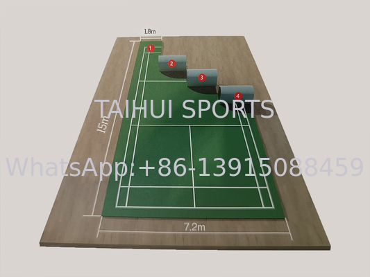 現代の環境に優しい3.5mm-8mm耐久性のあるスポーツ用床 バスケットボール/バレーボール/卓球/バドミントン/ピークボールコート用木材